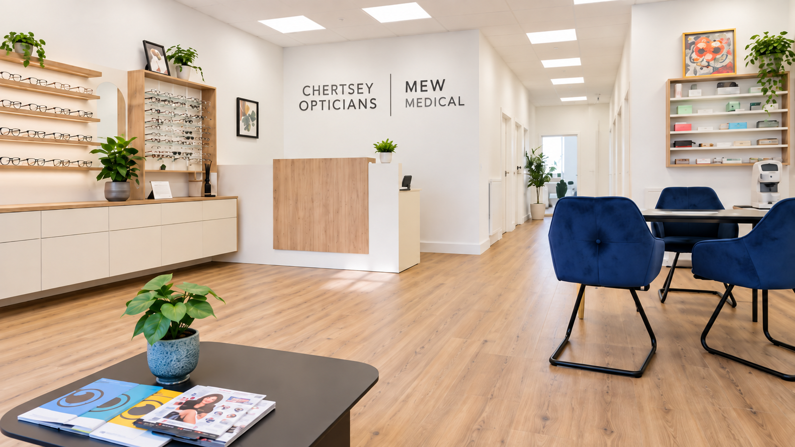 Mew Medical reception and waiting area at 116 Guildford Street, Chertsey